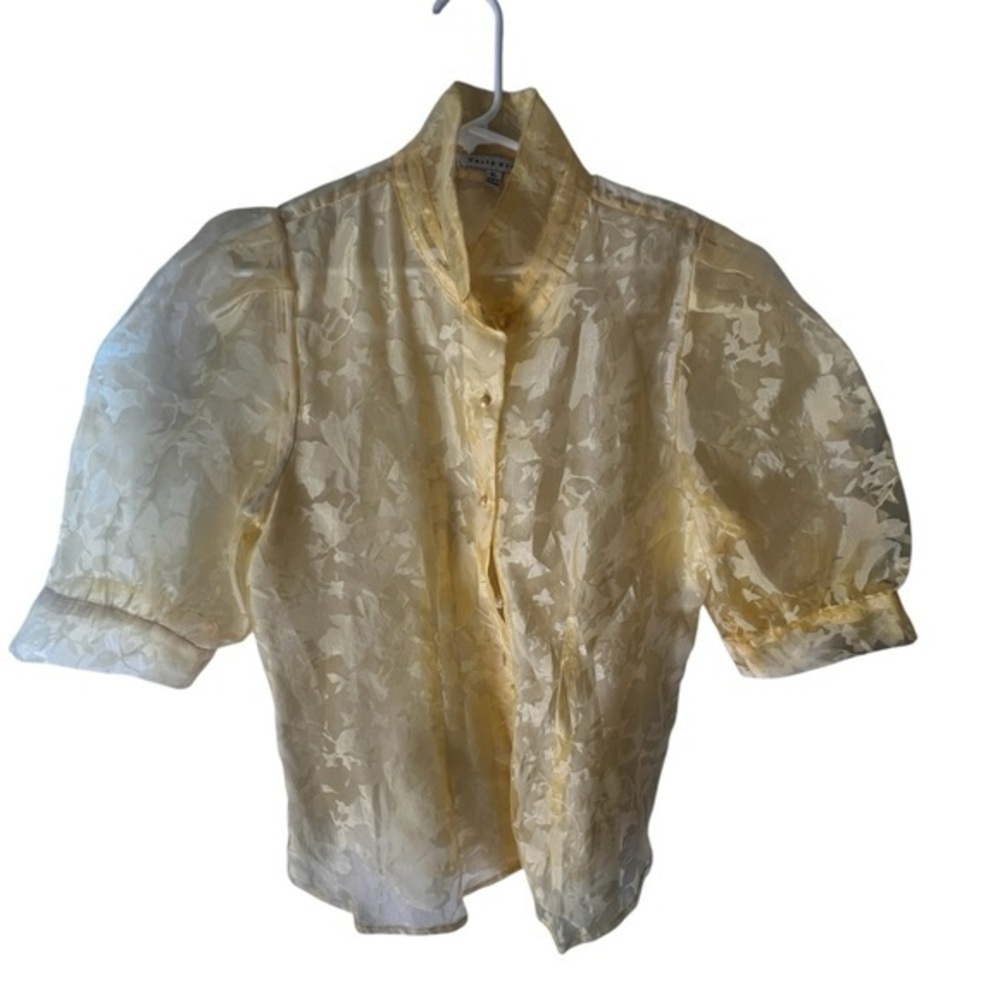 Haute Monde Vibrant Yellow Sheer Top